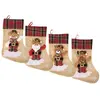 Image de Chaussette de Noël 37cm Tartan à suspendre (x1) FETE-20156