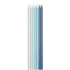 Image de Lot de 24 grandes bougies bobèche bleu pailleté FETE-22578