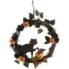 Image de Couronne de porte petit chat noir 35 cm FETE-22960