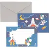 Image de Lot de 8 cartes d'invitation Thème Espace FETE-23863