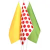 Image de Lot de 3 Drapeaux jaunes, verts et blancs à pois rouges FETE-23880