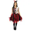 Image de Costume arlequin avec froufrou - noir, rouge - adulte - S/M FETE-24033