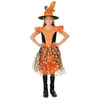 Image de Déguisement sorcière citrouille - noir, orange - Fille  - 5/6 ans 24143PC