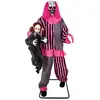Image de Clown effrayant avec fillette - animé, sonore, lumineux - 182cm 24622PC