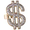 Image de Bague Dollar dorée avec paillettes argent FETE-36700