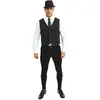 Image de Gilet sans manches en tissu noir rayures blanches, taille S/M FETE-43910