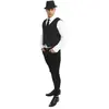 Image de Gilet sans manches en tissu noir rayures blanches, taille L/XL FETE-43911