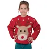 Image de Pull de Noël enfant rouge avec tête de renne, taille 10/12 ans FETE-48132