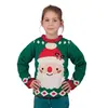 Image de Pull de Noël enfant vert tête de Père Noël, taille 10/12 ans FETE-48138