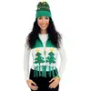 Image de Set de Noël adulte bonnet et écharpe sapin vert motifs de Noël FETE-48330