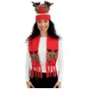 Image de Set de Noël adulte bonnet et écharpe noir motif renne FETE-48331