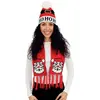 Image de Set de Noël adulte bonnet et écharpe noir motif père Noël FETE-48332