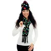 Image de Set de Noël adulte bonnet et écharpe noir motif guirlande de Noël FETE-48334