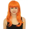 Image de Perruque longue raide avec frange orange FETE-68064
