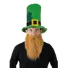 Image de Chapeau velours 59 cm Vert souple St Patrick + Barbe rousse FETE-73200