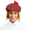 Image de Béret écossais en tissu tartan adulte avec cheveux FETE-77310