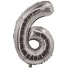 Image de Ballon alu mylar 85cm CHIFFRE 6 Argent FETE-80206