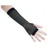 Image de Gants mitaines longues résille adulte, Noir FETE-90303