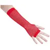 Image de Gants mitaines longues résille adulte, Rouge FETE-90305