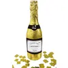Image de Bouteille de champagne lance confettis pailletée 32cm, Or FETE-93009