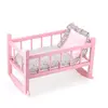 Image de Lit bercelonnette pour poupée 40 cm : Laqué rose, garnissage vanille-fraise Petitcollin-800119
