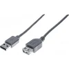 Image de Connectique Informatique - GENERIQUE - Rallonge éco USB 2.0 A/A - 1.8m / Gris 532413