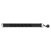 Image de Multiprise rackable pour armoire réseau - longueur 19'' - hauteur 1U - 6 prises CEE 7/5 - fiche CEE 7/7 - voyant lumineux