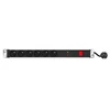 Image de Multiprise rackable pour armoire réseau - longueur 19'' - hauteur 1U - 6 prises CEE 7/5 - fiche CEE 7/7 - parafoudre - interrupteur - voyant lumineux