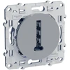 Image de Prise à encastrer série odace prise téléphone odace aluminium aluminium 1 pièce(s) à encastrer 1 téléphone composable standard - schneider