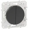 Image de Interrupteur à encastrer odace anthracite 1 pièce(s) double va-et-vient odace anthracite à encastrer double va-et-vient composable 1 - schneider