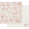 Image de Set de 2 langes Toile de Jouy rose (70 x 70 cm)