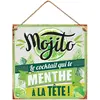 Image de Plaque métal MOJITO Menthe à la tête 20x20cm CD3303