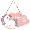 Image de Plaque à suspendre 21cm princesse Licorne CD5308