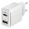 Image de Akashi Chargeur Secteur GaN 20W USB-C + USB-A Blanc