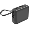 Image de Akashi Batterie de Secours avec câbles USB-C et Lightning intégrés - 10 000 mAh (Noir)