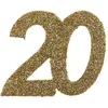 Image de Sachet de 6 Grands Confettis anniversaire, OR pailleté 20 ans CH4604 20