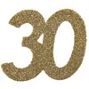 Image de Sachet de 6 Grands confettis anniversaire, OR pailleté 30 ans CH4604 30