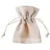 Image de Sachet de 6 bourses coton avec lacet, naturel RDF-4740
