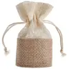 Image de Sachet de 4 ballotins AUMONIERES jute avec lacet, naturel RDF-5291