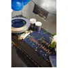 Image de Chemin de table en coton 3m - Joyeux Anniversaire Bleu 5668-MAR