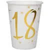 Image de Sachet de 10 Gobelets métallisés (blanc/Or) 18 ans CH6157 18