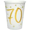 Image de Sachet de 10 Gobelets métallisés (blanc/Or) 70  ans RDF-6157-70