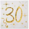 Image de Sachet de 20 petites serviettes 30 ans, métallisées OR CH6159 30