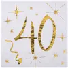 Image de Sachet de 20 petites serviettes 40 ans, métallisées OR CH6159 40