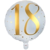 Image de Ballon Aluminium 18 ans Joyeux Anniversaire Blanc et Or 6236-18