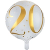 Image de Ballon Aluminum 20 ans Joyeux Anniversaire Blanc et Or 6236-20