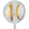 Image de Ballon aluminium 40 ans Joyeux Anniversaire Blanc et Or 6236-40