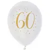 Image de Sachet de 8 ballons Joyeux Anniversaire 60 ans, Blanc/or CH6571 60