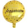 Image de Ballon aluminium rond 45 cm : Anniversaire étincelant Or 6650-3
