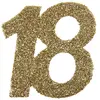 Image de Sachet de 6 Grands confettis anniversaire, OR pailleté 18 ans CH4604 18